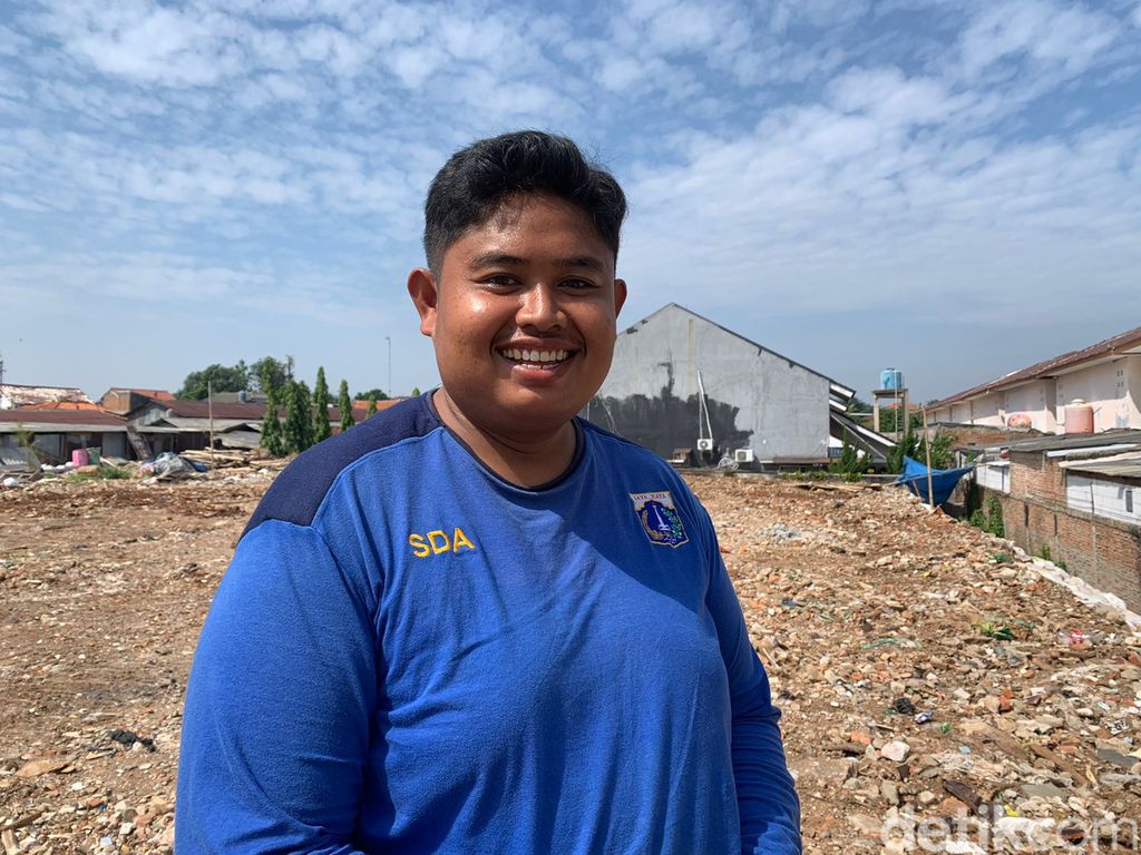 Got antibanjir di Pondok Bambu, Duren Sawit, Jaktim, 11 Juli 2022. (Mulia Budi/detikcom)