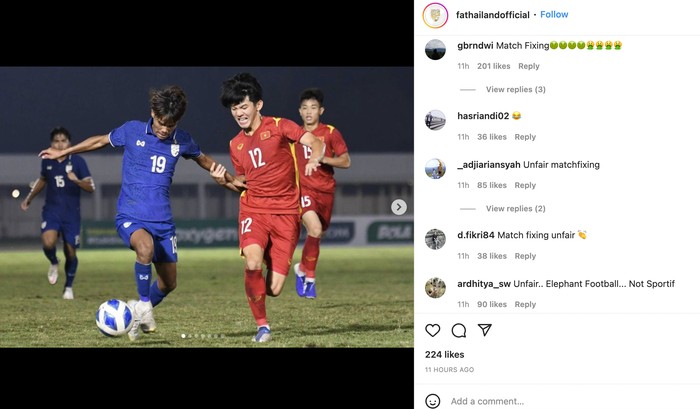 Instagram sepakbola Thailand