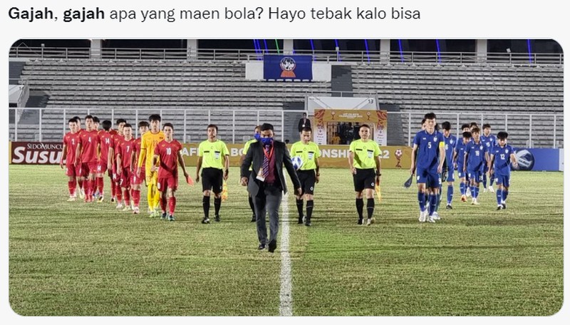 Meme Sindiran Sepakbola Gajah untuk Thailand-Vietnam di Piala AFF U-19 2022