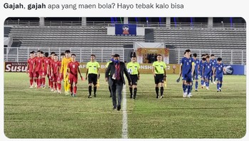 Ada juga meme tebak-tebakan untuk menyindir Thailand dan Vietnam. Foto: (Twitter)
