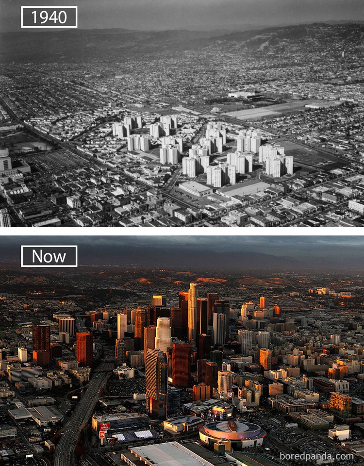 Perbandingan kota dulu dan sekarang