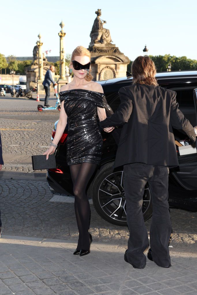 PARIS, FRANCE - JULY 06: Nicole Kidman and Keith Urban arrive at Hotel de la Marine on July 06, 2022 in Paris, France. (Photo by Jacopo M. Raule/Getty Images For Balenciaga)