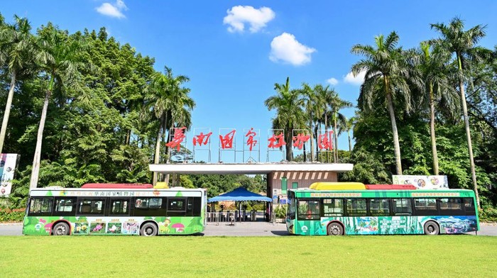 GUANGZHOU, CHINA - JULY 11: Tourists visit the South China National Botanical Garden on July 11, 2022 in Guangzhou, Guangdong Province of China. The South China National Botanical Garden, the world's largest subtropical botanical garden and China's second national botanical garden, with a total planned area of 319 hectares, was officially unveiled on Monday in Guangzhou. (Photo by Chen Jimin/China News Service via Getty Images)