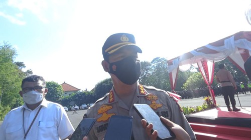 Kepala Bidang Hubungan Masyarakat (Kabid Humas) Polda Bali Kombes Satake Bayu saat ditemui awak media di Central Parkir International Tourism Development Center (ITDC), Kabupaten Badung, Bali, Selasa (12/7/2022).