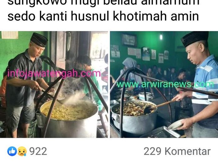 Pemilik warung warung sate kambing Tali Roso, Tri Sumarno, meninggal dunia pada Senin (11/7/2022).