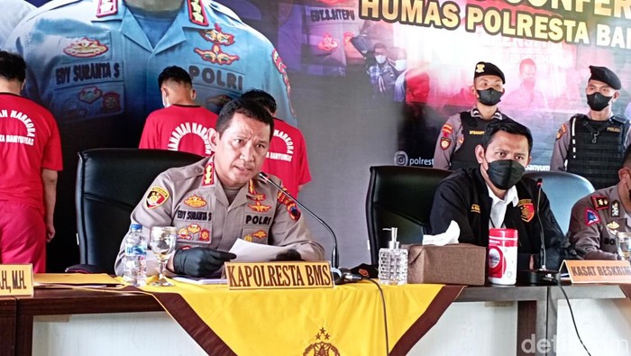 Polresta Banyumas jumpa pers kasus narkoba, Selasa (12/7/2022).
