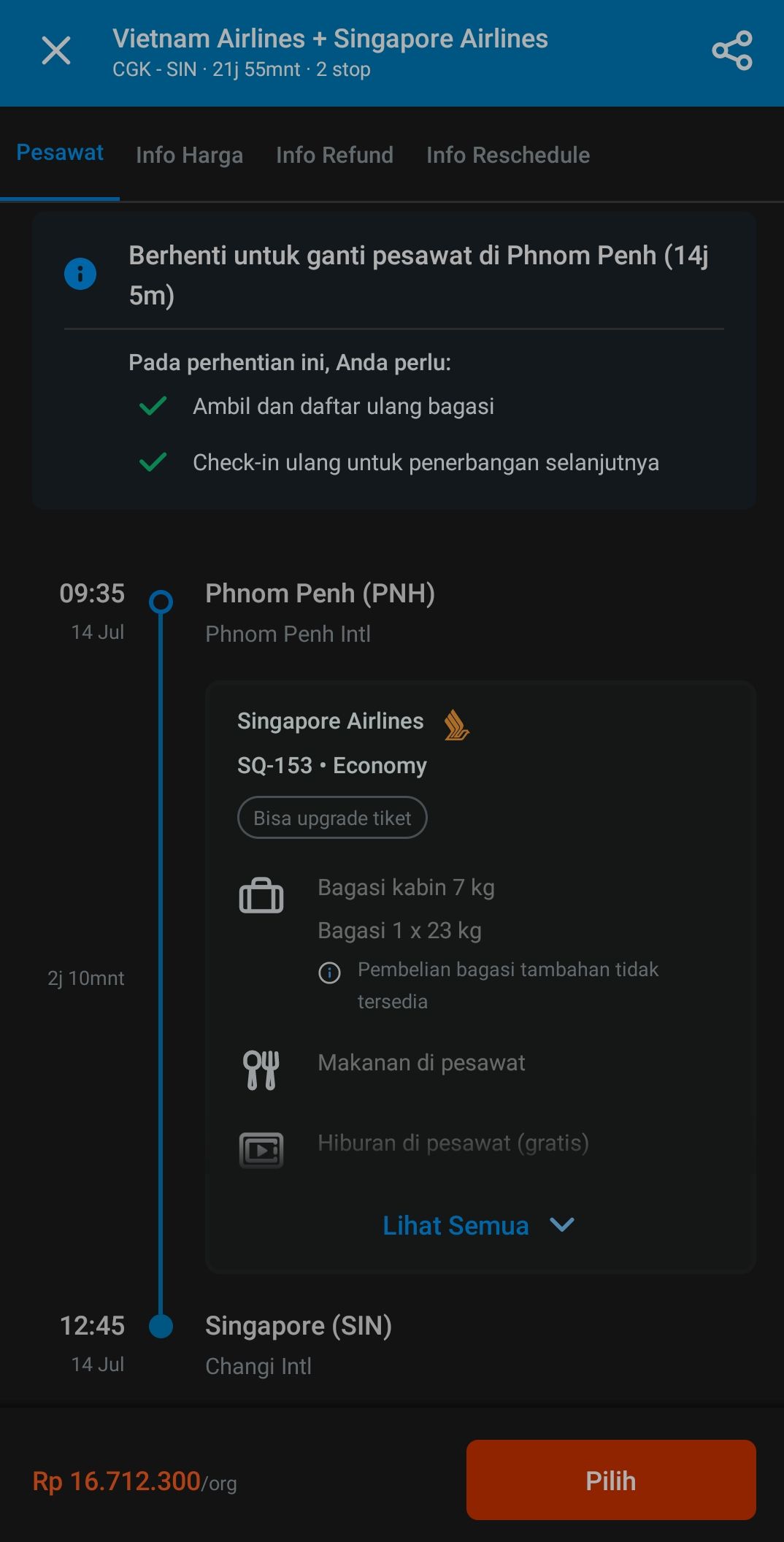 Rute Jakarta-Singapura