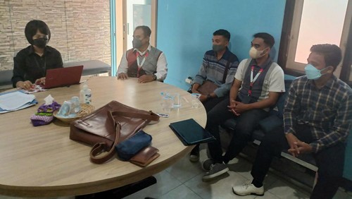 Tim koalisi Stop Joki Anak NTB diperiksa tim Unit PPA Ditreskrimum Polda NTB soal laporan joki anak di NTB, Selasa siang (12/7/2022).