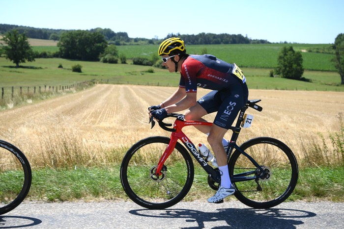PLANCHE DES BELLES FILLES, FRANCE - JULY 08: Geraint Thomas of The United Kingdom and Team INEOS Grenadiers competes during the 109th Tour de France 2022, Stage 7 a 176,3km stage from Tomblaine to La Super Planche des Belles Filles 1141m / #TDF2022 / #WorldTour / on July 08, 2022 in Planche des Belles Filles, France. (Photo by Alex Broadway/Getty Images)