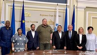 Agenda diskusi IPU Task Force bersama Ketua Parlemen Ukraina, Ruslan Stefanchuk, di Kyiv, Ukraina. Fadli Zon menyampaikan keprihatinan atas dampak perang, terutama di wilayah Ukraina Timur.Selain itu, dia juga mengundang Ketua Parlemen Ukraina untuk hadir di forum the 8th G20 Parliamentary Speakers Summit yang akan diadakan pada 6-7 Oktober 2022 di Jakarta. (Foto: dok. istimewa)