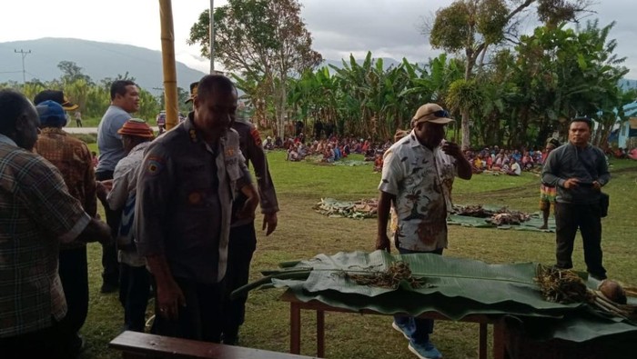 Polda Papua menurunkan ratusan personel pengamanan di Kobakma, di Kabupaten Mamberamo Tengah, Papua.