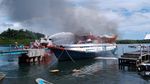Penampakan KM Beriloga yang Terbakar di Mentawai