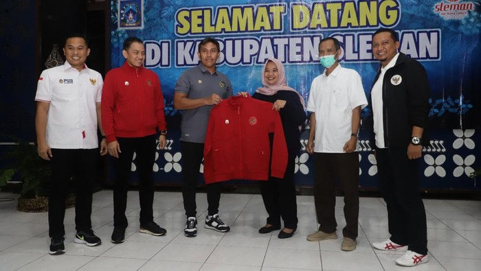Timnas U-16 di Pendopo Rumah Dinas Bupati Sleman, Selasa (12/7/2022).