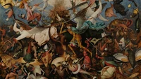 Jin BTS menyukai lukisan Landscape with the Fall of Icarus (1560) karya Pieter Bruegel dan The Fall of the Rebel Angels (1562) ciptaan Pieter Bruegel the Elder. Foto: Royal Museum of Fine Arts Belgium Istimewa