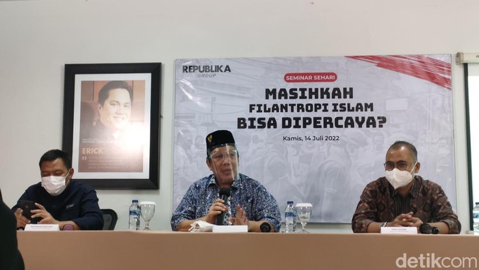 Baznas tak ikut campur dengan persoalan Yayasan Aksi Cepat Tanggap (ACT) yang diduga menyelewengkan dana donasi karena ACT bukan lembaga amil zakat (LAZ). (Dwi Rahmawati/detikcom)