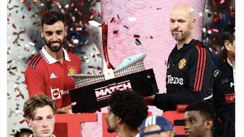 Dalam tur pra musim, kapten MU adalah Bruno Fernandes. Foto: Twitter