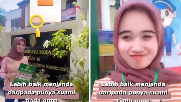 Viral wanita yang menunjukkan surat akta cerai.