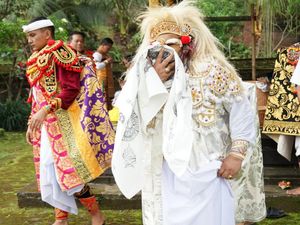 Pujawali di Pura Mandara Giri Semeru Lumajang, Cok Ace Ngayah Nopeng