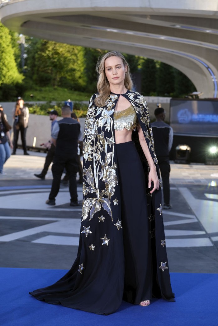 1407756605 PARIS, FRANCE - JULY 09: Actresses Iman Vellani, Brie Larson and Pom Klementieff attend Marvel Avengers Campus opening ceremony at Disneyland Paris on July 09, 2022 in Paris, France. (Photo by Laurent Viteur/Getty Images)