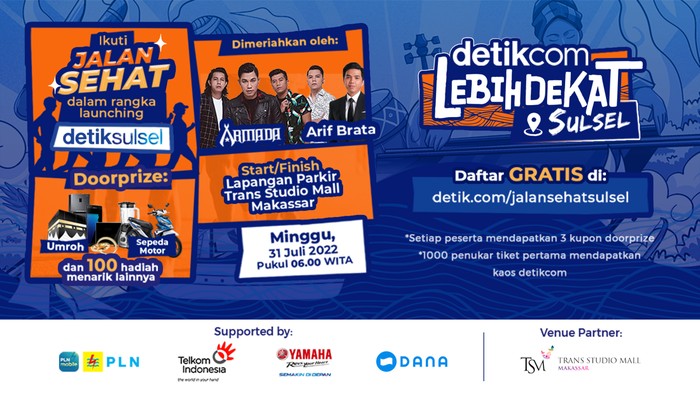 detikcom hadir lebih dekat dengan lahirnya detikSulsel. Dimeriahkan melalui acara detikcom Lebih Dekat Sulsel