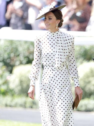 BLETCHLEY, ENGLAND - MAY 14: Catherine, Duchess of Cambridge, visits the D-Day exhibition at Bletchley Park on May 14, 2019 in Bletchley, England. The D-Day exhibition marks the 75th anniversary of the D-Day landings. (Photo by Mark Cuthbert/UK Press via Getty Images)