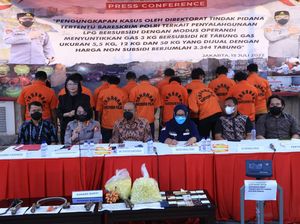 Polisi Tangkap 14 Tersangka Pengoplos Elpiji Subsidi, 4.000 Tabung Disita