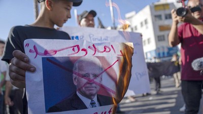 Kunjungan Biden ke Israel Disambut Unjukrasa di Jalur Gaza