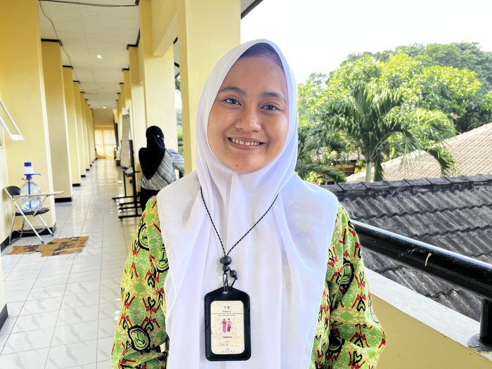 Salah satu peserta siswa IPSK di Pekan Riset BRIN, Nadia, dari SMAN 1 Merawang, Bangka Belitung.