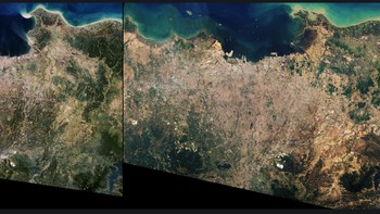 Perubahan Jakarta dan sekitarnya Foto: NASA