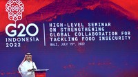 Seminar tingkat tinggi tersebut membahas ancaman krisis pangan (food insecurity) sekaligus aksi global yang dapat dirintis anggota G20 demi mencegah krisis tersebut.