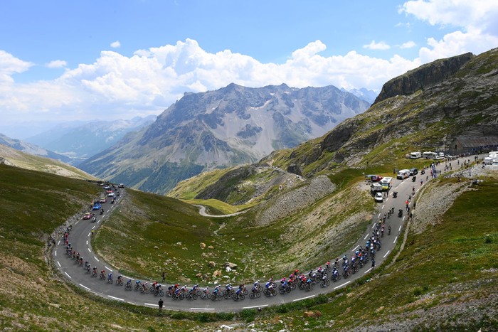 ALPE D'HUEZ, FRANCE - JULY 14: Yves Lampaert of Belgium and Quick-Step - Alpha Vinyl Team injuries after the 109th Tour de France 2022, Stage 12 a 165,1km stage from Briançon to L'Alpe d'Huez 1471m / #TDF2022 / #WorldTour / on July 14, 2022 in Alpe d'Huez, France. (Photo by Tim de Waele/Getty Images)