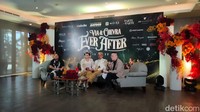 Jumpa pers Via Vallen dan Chevra setelah menikah/Foto: Praditya Fauzi Rahman/detikJatim