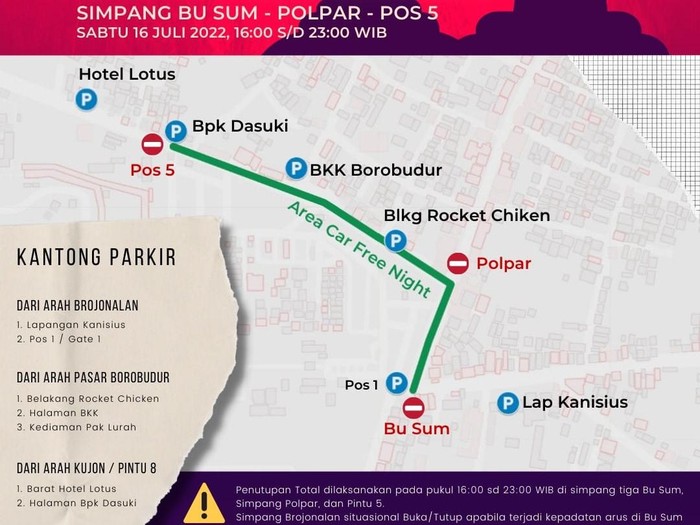 Flyer Car Free Night Borobudur, Sabtu (16/7/2022).