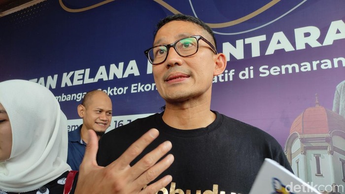 Menteri Pariwisata dan Ekonomi Kreatif Sandiaga Uno di Semarang, Sabtu (16/7/2022).