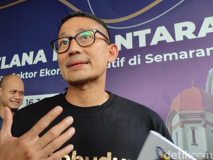 Menteri Pariwisata dan Ekonomi Kreatif Sandiaga Uno di Semarang, Sabtu (16/7/2022).