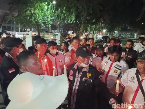 Aksi doa bersama untuk Brigadir J di Medan (Goklas/detikSumut)