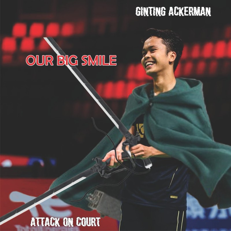 Meme Ginting Banting Raket usai juara Singapore Open 2022