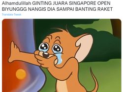 Aksi Ginting Banting Raket Jadi Bahan Meme Baru