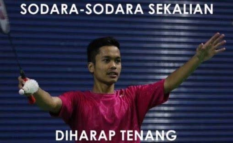 Meme Ginting Banting Raket usai juara Singapore Open 2022