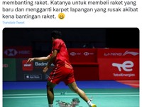 Meme Ginting Banting Raket usai juara Singapore Open 2022
