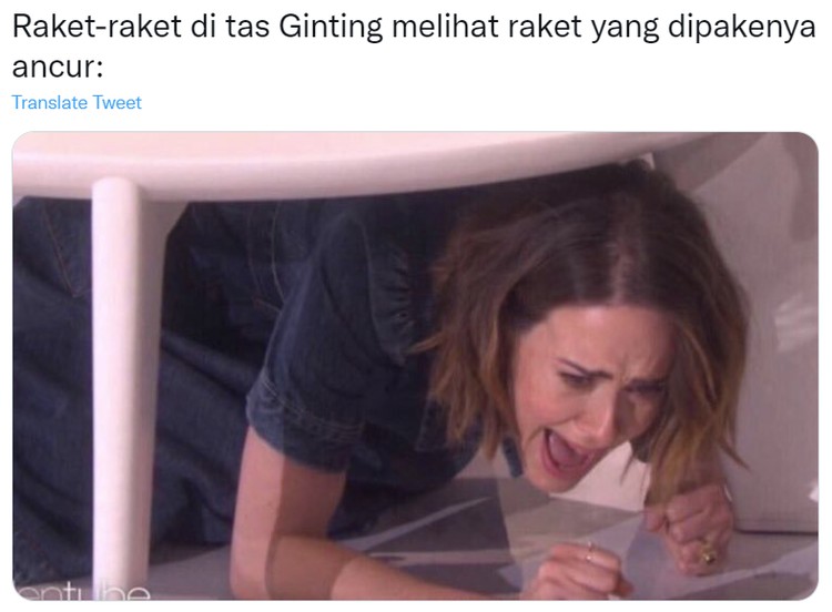 Meme Ginting Banting Raket usai juara Singapore Open 2022