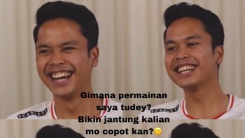 Meme momen tegang saat Ginting main, pasti selalu muncul di Twitter. Anthony Sinisuka Ginting di final menang lawan wakil Jepang, Kodai Naraoka di Singapore Indoor Stadium, 23-21 dan 21-17. Foto: Twitter