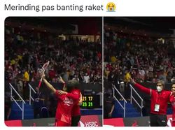 Aksi Ginting Banting Raket Jadi Bahan Meme Baru