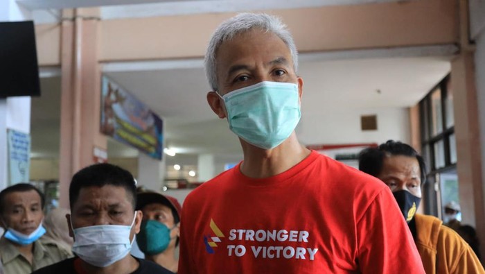 Gubernur Jawa Tengah Ganjar Pranowo di Banyumas, Senin (18/7/2022).