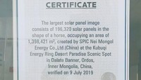 Pembangkit listrik fotovoltaik ini disertifikasi oleh guinness World Records pada 9 Juli 2019 sebagai pembangkit listrik fotovoltaik terbesar di dunia.  