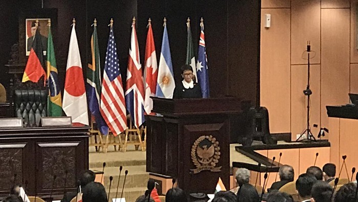 Menlu Retno hadir di acara pembukaan KTT Y20 di Gedung DPR RI