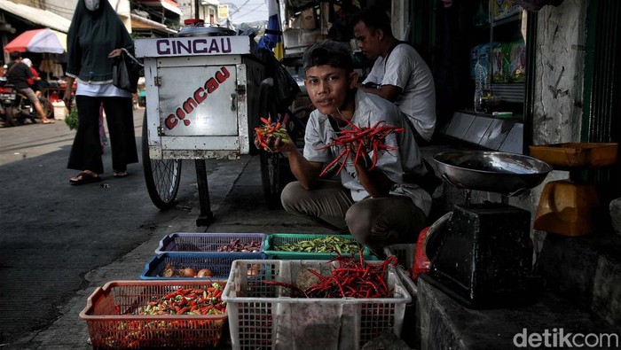 Potret Pedagang yang Bertahan di Tengah Naiknya Harga Harga kebutuhan pokok seperti daging, ayam potong, cabai hingga buah masih tinggi di Pasar Kelapa Gading Timur, Jakut. Para pedagang pun tetap mencoba bertahan di tengah tingginya harga.