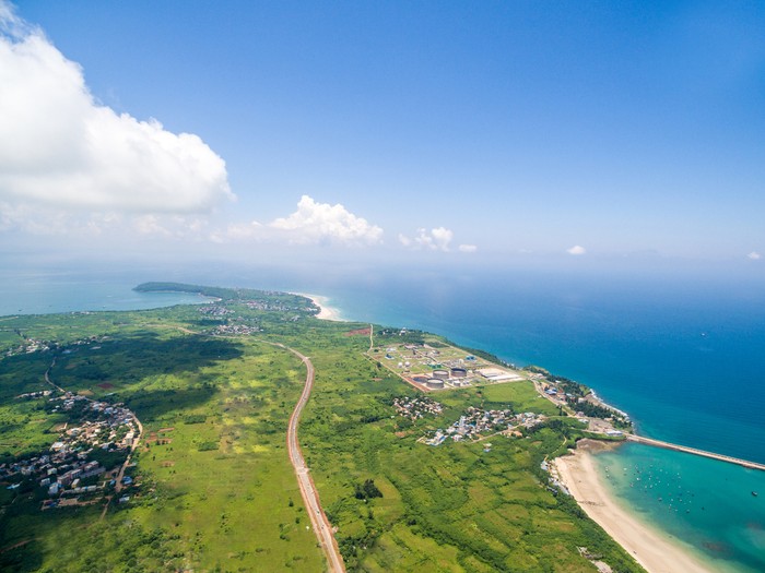 Aerial China Weizhou Island coast.