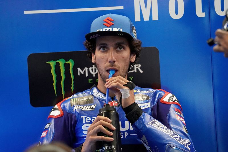ASSEN, NETHERLANDS - JUNE 24: Alex Rins of Spanien, Team Suzuki Ecstar   during the Free Practice prior to the MotoGP of Netherlands at TT Circuit Assen on June 24, 2022 in Assen, Netherlands. (Photo by Hasan Bratic/DeFodi Images via Getty Images)