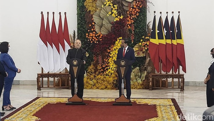 Pertemuan bilateral Presiden Joko Widodo (Jokowi) dan Presiden Timor Leste Jose Ramos-Horta (Kanavino Ahmad Rizqo/detikcom).